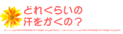 どれくらいの汗をかくの?